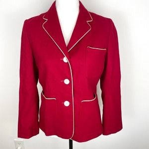 Sylvia Putziger Vintage Preppy Collegiate Blazer In Red Size Medium